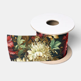 Vintage Weihnachtsfantasie Blumenmuster Satinband