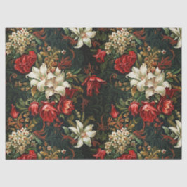 Vintage Weihnachtsfantasie Blumenmuster Seidenpapier