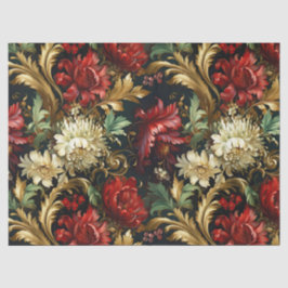 Vintage Weihnachtsfantasie Blumenmuster Seidenpapier