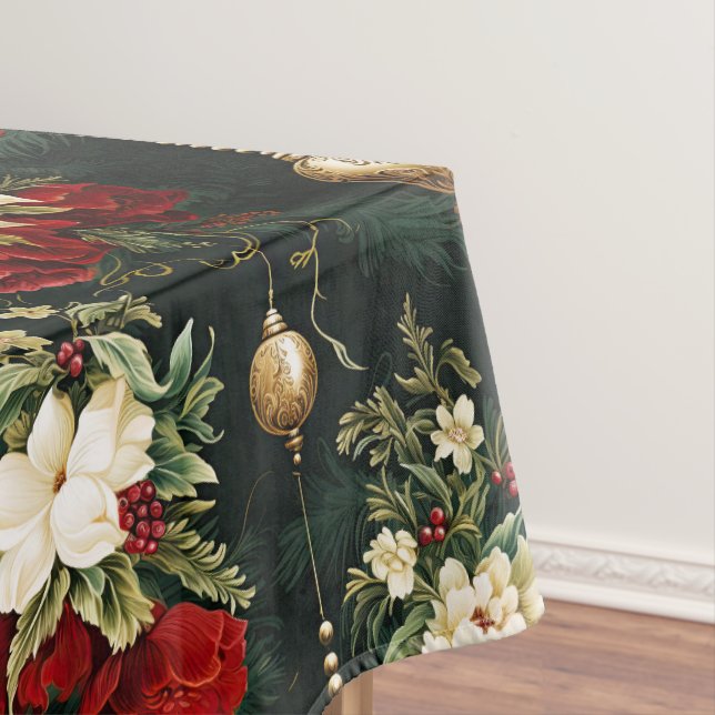 Vintage Weihnachtsfantasie Blumenmuster Tischdecke (Beispiel)