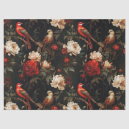 Vintage Weihnachtsfantasy Floral Birds Muster Seidenpapier