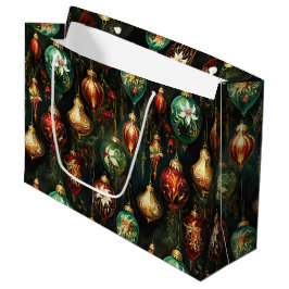 Vintage Weihnachtsfantasy Floral Ornamente Muster Große Geschenktüte