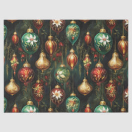 Vintage Weihnachtsfantasy Floral Ornamente Muster Seidenpapier