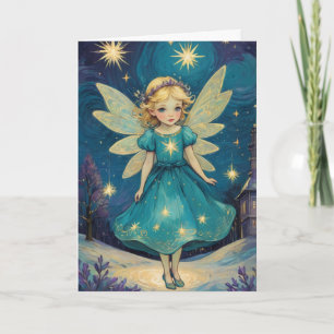 Vintage-Weihnachtsfee viktorianisch personalisiert Karte