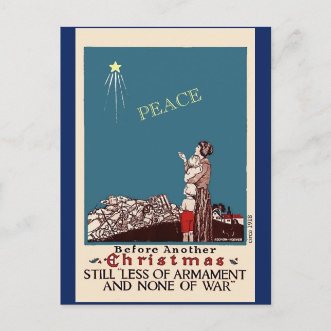 Vintage Weihnachtsfeier 1918 veränderte Kunst Postkarte (Vorderseite)