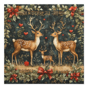 Vintage Weihnachtsfeier Fotodruck