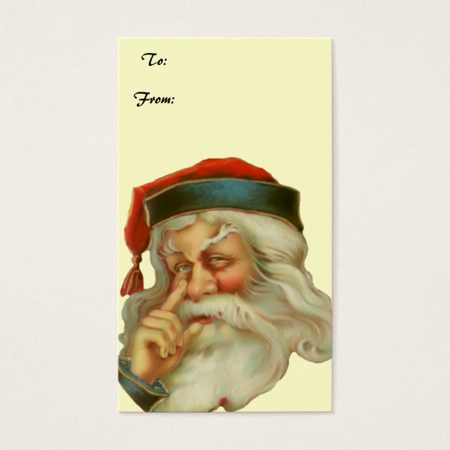 Vintage Weihnachtsfeier Geschenkmarke (Vorderseite)