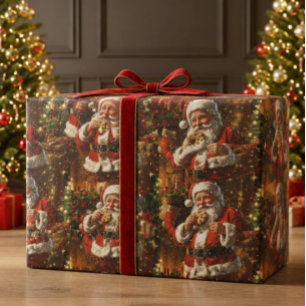 Vintage Weihnachtsfeier Geschenkpapier