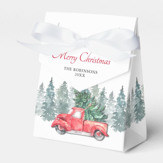 Vintage Weihnachtsfeier Geschenkschachtel (Vorderseite)