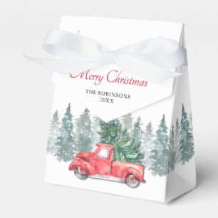 Vintage-Weihnachtsfeier mit rotem Lastwagen Geschenkschachtel
