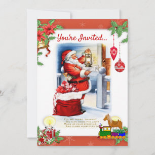 Vintage Weihnachtsfeier Party Einladung