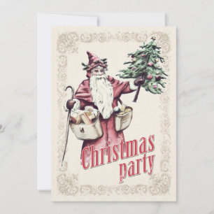 Vintage Weihnachtsfeier Party Einladung