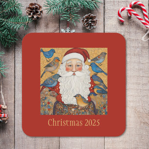 Vintage Weihnachtsfeier Rechteckiger Pappuntersetzer