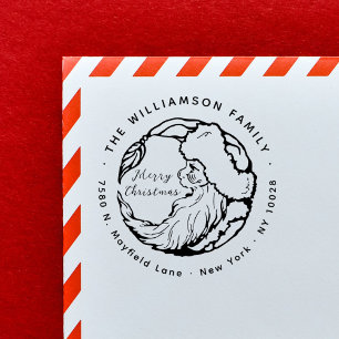 Vintage Weihnachtsfeier Rücksendeadresse Permastempel