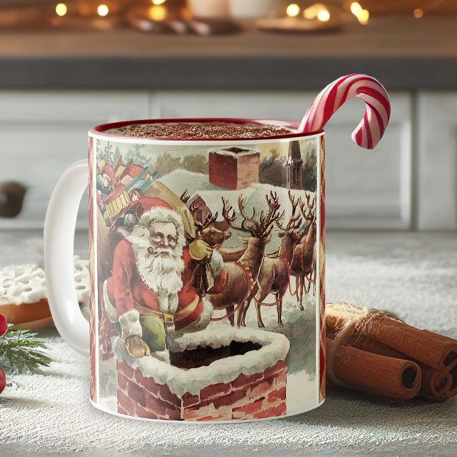 Vintage Weihnachtsfeier Tasse (vintage Santa Claus Christmas coffee mug)