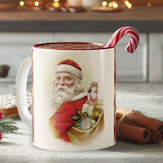 Vintage Weihnachtsfeier Tasse (vintage Santa Claus Christmas coffee mug)