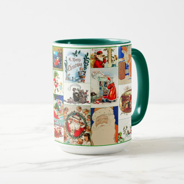 Vintage Weihnachtsfeier Tasse (VorderseiteRechts)