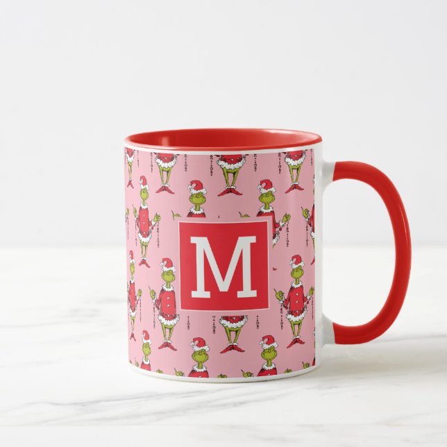 Vintage Weihnachtsfeiern | Fügen Sie Ihre Monogram Tasse (Rechts)