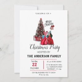 Vintage Weihnachtsfeiertag Einladung