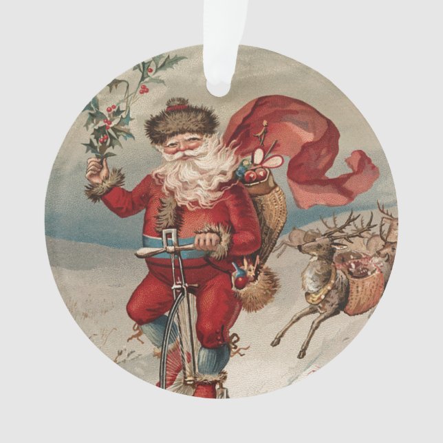 Vintage Weihnachtsfeiertag Weihnachten Feiertag Ac Ornament (Vorderseite)