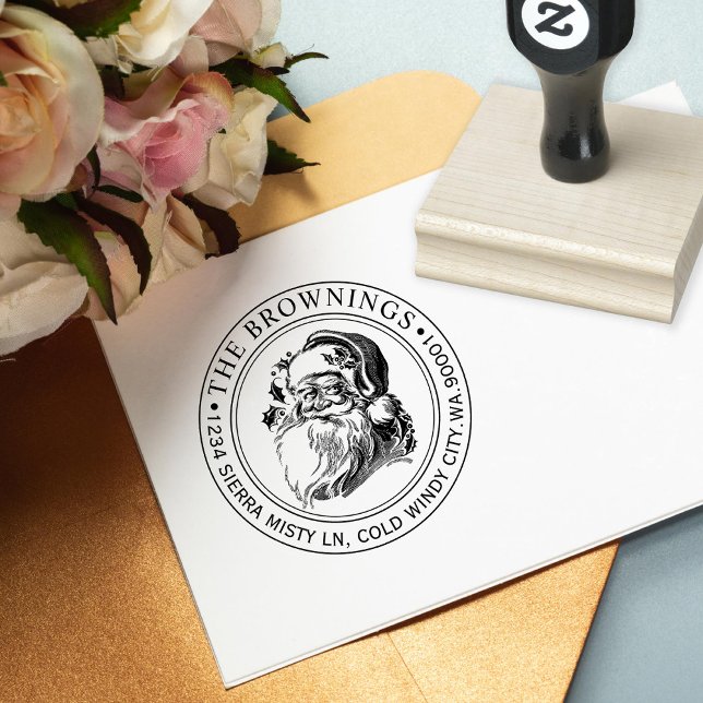 Vintage Weihnachtsfeiertagadresse Gummistempel (Von Creator hochgeladen)