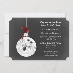 Vintage Weihnachtsfeiertage Bowling Einladungen