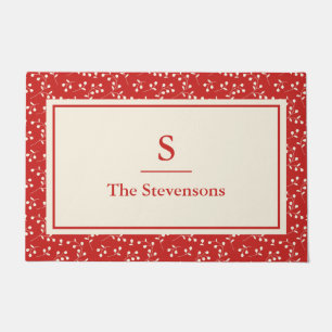 Vintage Weihnachtsfeiertage in Rot und Weiß Fußmatte