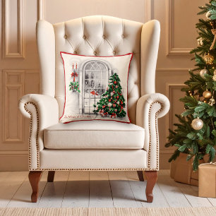 Vintage-Weihnachtsfenster-Kissen Kissen
