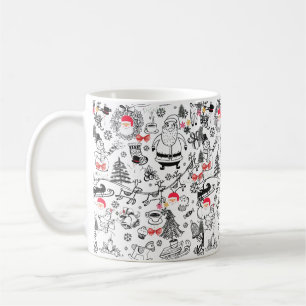 Vintage-Weihnachtsfreude Retro-Weihnachten Kaffeetasse