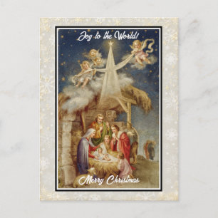 Vintage-Weihnachtsgeburt Christi - Klassisch relig Feiertagspostkarte