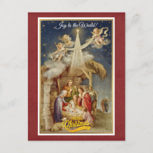 Vintage-Weihnachtsgeburt Christi - Klassisch relig Feiertagspostkarte