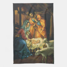 Vintage-Weihnachtsgeburt, Jesuskind in der Krippe