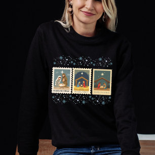Vintage-Weihnachtsgeburt-Stempel-Sammlung  Sweatshirt