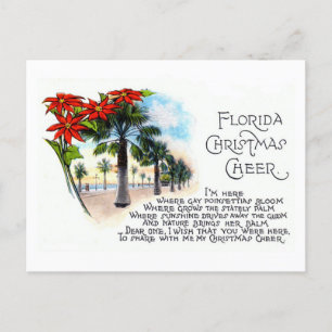 Vintage-Weihnachtsgedicht aus Florida von 1925 Postkarte