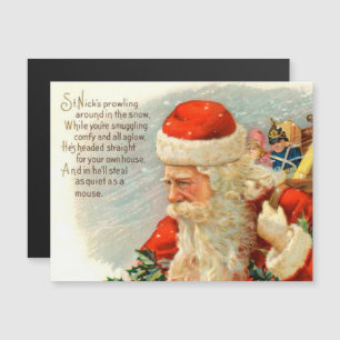 Vintage-Weihnachtsgedicht Santa-Magnetkarte Magnetkarte