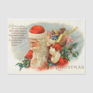 Vintage-Weihnachtsgedicht Santa-Urlaubsparty-Tasch Seidenpapier
