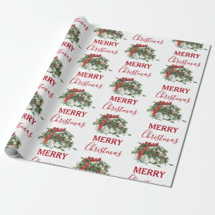 Vintage-Weihnachtsgeschenk Feiertags-Stechpalmen-B Geschenkpapier