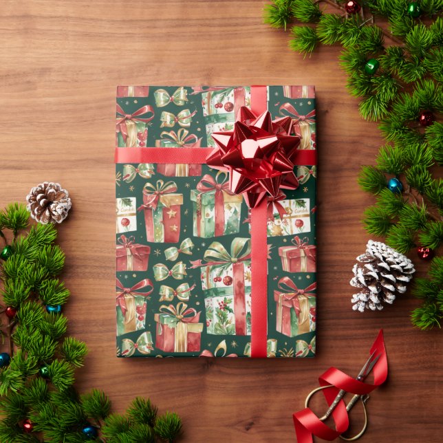 Vintage-Weihnachtsgeschenke-Geschenkpapier Geschenkpapier (Feiertagsgeschenk)