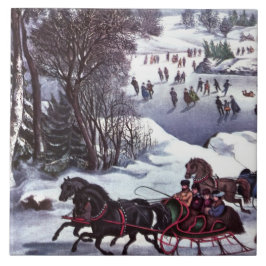 Vintage Weihnachtsgeschenke im Winter Fliese