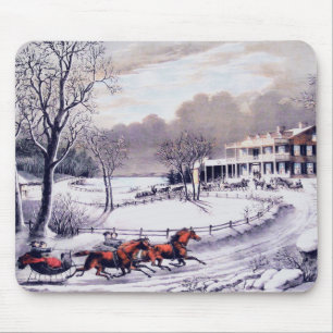 Vintage Weihnachtsgeschenke im Winter Mousepad