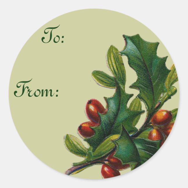 Vintage Weihnachtsgeschenke Runder Aufkleber (Vorderseite)