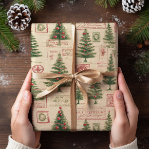 Vintage-Weihnachtsgeschenkverpackung Geschenkpapier