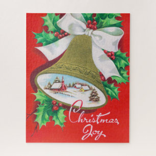 Vintage Weihnachtsglocken festliche Familienpuzzle Puzzle