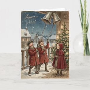 Vintage-Weihnachtsglocken-Karte Karte