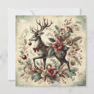 Vintage-Weihnachtsglückwunschkarte Feiertagskarte