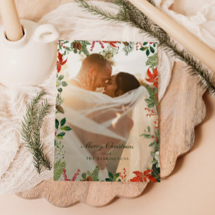 Vintage-Weihnachtsgrün-Rahmen Feiertagskarte
