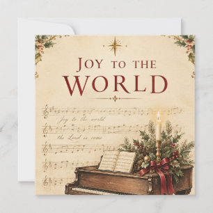 Vintage-Weihnachtsgruß im Stil klassischer Musik Karte