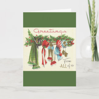 Vintage Weihnachtsgruß-Karte von allen US Feiertagskarte