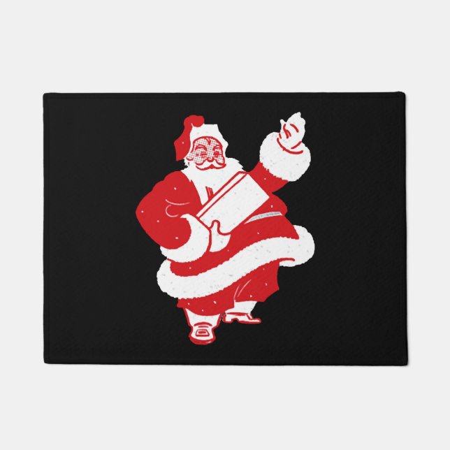 Vintage Weihnachtsgrüße Fußmatte (Vorderseite)