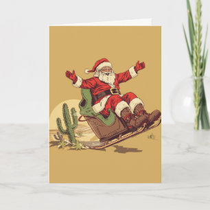 Vintage-Weihnachtsgrüße im Südwesten-Stil Karte